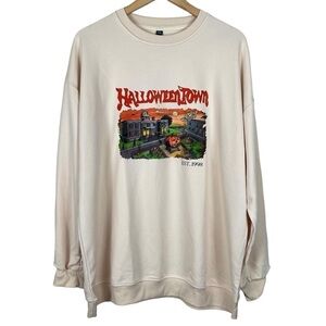 NWT Halloween Town cream Colored Long Sleeved Crewneck Top Sz 2XL